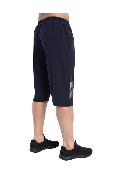 Crozwise Spor Lycra - Erkek Lacivert Likralı Spor Kapri - 8036-01