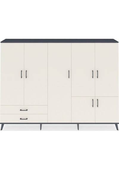 Arges Dolap 12 Raflı 2 Çekmeceli 7 Kapaklı 220x30x163 Antrasit-aytaşı Aytası - Antrasıt Arges Dolap 12 Raflı 2 Çekmeceli 7 Kapaklı 220x30x163 Antrasit-aytaşı Aytası - Antrasıt