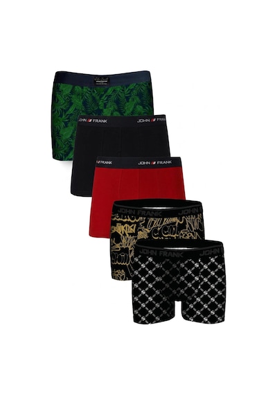 John Frank Logolu Pamuklu 5'li Paket Boxer Erkek Boxer Jfbs5 Yeşil-lacivert-kırmızı-ssarı-sbeyaz Yeşil-lacivert-kırmızı-ssarı-s