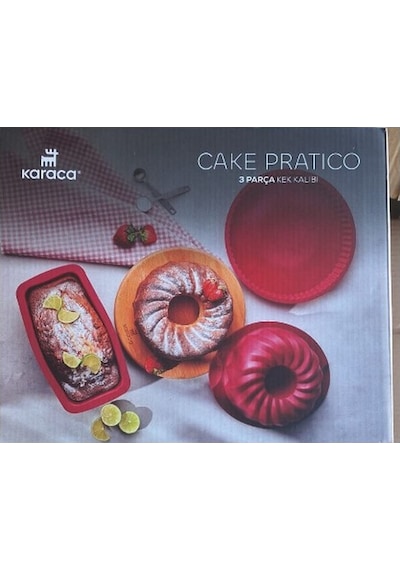 Karaca 3 Lü Silikon Kek Kalıbı Kırmızı