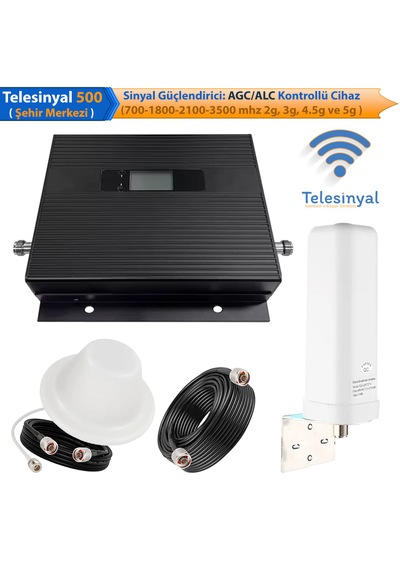 Telesinyal 500 5g 5 Bant 700 / 1800 / 2100 / 3500 Mhz / N78 Agc/alc Kontrollü Gsm Sinyal Güçlendirici
