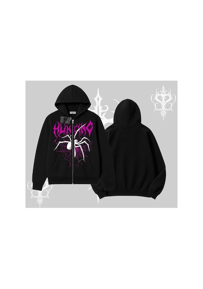 Tarzsokak Beyaz Hırka Sweatshirt Autumn Spider Siyah
