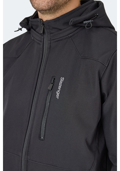 Slazenger Harmonıc Erkek Kapüşonlu Fermuarlı Siyah Yelek Siyah