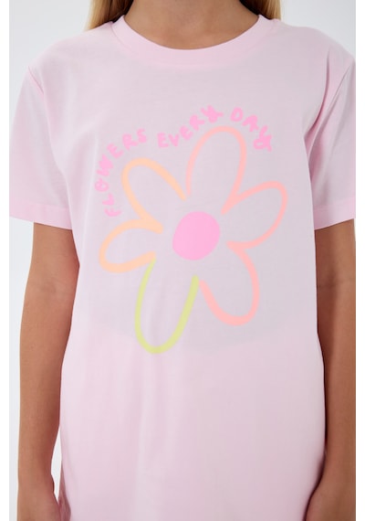 Rolypoly 3795 %100 Pamuk Kız Çocuk Kısa Kol Cepli Şort Pijama Takımı Pembe