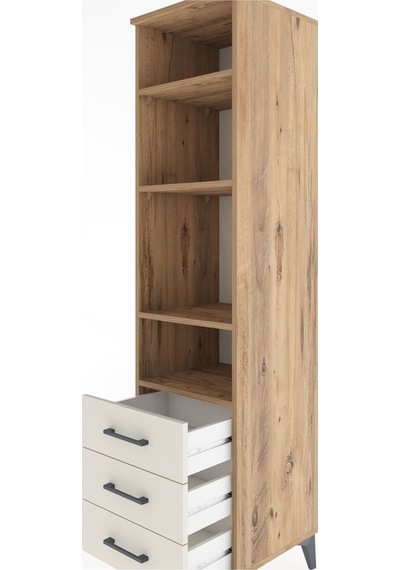 Hyperion Dolap 4 Raflı 3 Çekmeceli 44x44x182 Çam-aytaşı Çam