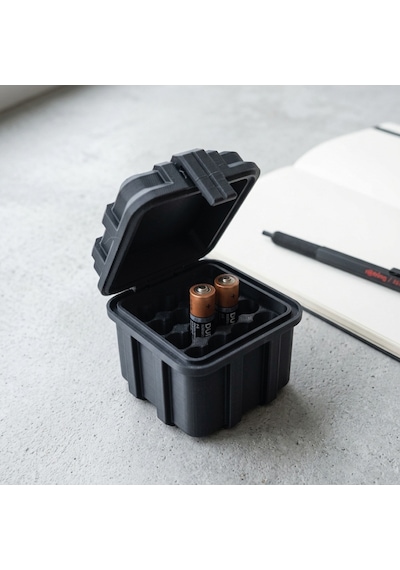 Aaa Pil Saklama Kutusu 3d Baskı Taşıma Kutusu 16'lı Pil Organizer Kutu Gri