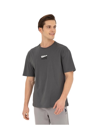 U.s. Polo Assn. Erkek Comfort Fit Bisiklet Yaka Tişört Antrasit