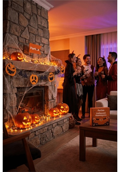 Halloween Balkabağı Ve Yarasa Figürlü Özel Kesim Banner - 2,5 Metre Cadılar Bayramı Kutlama Çok Renkli