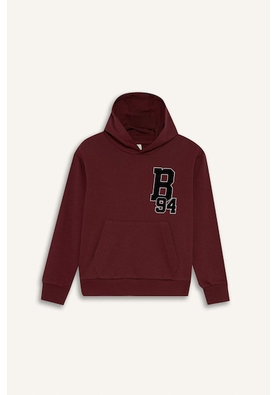 Defacto Erkek Çocuk Oversize Geniş Kalıp Kapüşonlu Okul Sweatshirt F2714a825aubr194 Bordo