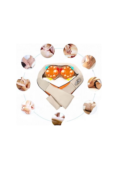 Powermaster Om-34 Bel Boyun Sırt Omuz Tüm Vücut Yastık Tip Masaj Aleti Boyundan Asmalı Ovmalı