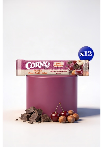 Corny Vişne Fındık Kakao Meyve Bar 35gr X - 12 Adet