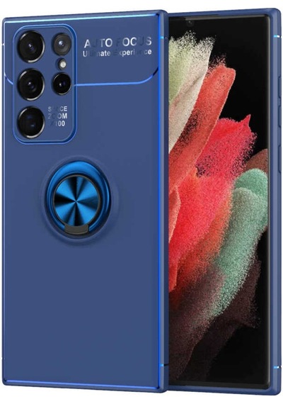 Galaxy S22 Ultra Kılıf Zore Ravel Yüzüklü Silikon Kılıf