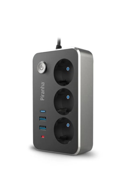 Piranha Termal Akım Korumalı Priz 2 Usb 1 Type C