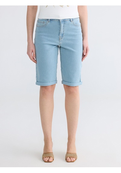 Lcwaıkıkı Classic İndigo Yüksek Bel Slim Fit Kadın Jean Şort