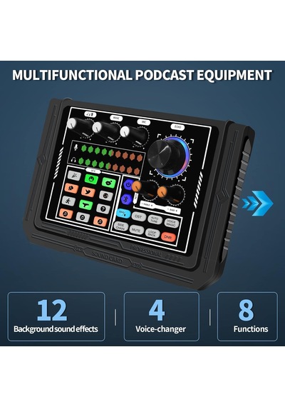 Ses Kartı Youtube Kick Podcast Ve Yayıncı, Ses Kartı, Dj Mikser, Taşınabilir Podcast Prodüksiyon Stüdyosu, Canlı Yayın, Kayıt, Oyun İçin Kondenser Ses Kartlı Mikrofon Mikseri P800-kd8