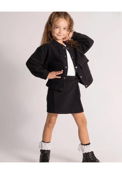Dmb Kids Kız Şort Etek Takım 25ydmb0549 Beyaz - Siyah
