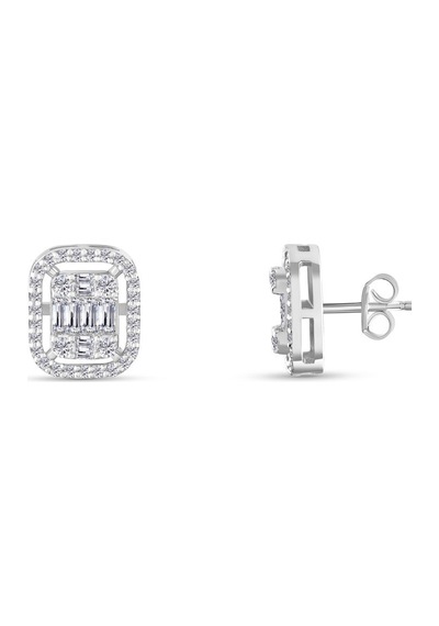 1.00 Karat Baget Pırlanta Küpe - Hrd Sertifikalı 51076030