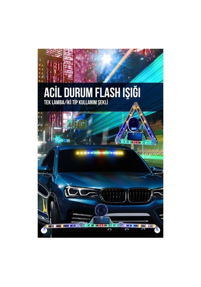 Reflektör Araç İçin Acil Durum 11 Farklı Çakar Led Deseni Usb + Güneş Enerjili Ve Kumandalı