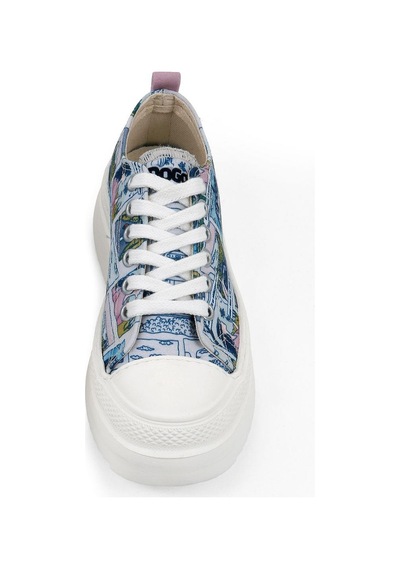 Kadın Vegan Mavi Kalın Taban Sneakers - Already Lost Tasarım Çok Renkli