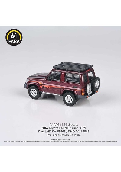 Para64 Toyota 2014 Land Cruiser 71 Short Wheels Base Red W Roof Rack Rhd Pa-65565 Çok Renkli