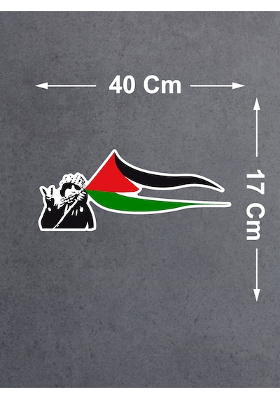 Özgür Filistin Sticker - Filistin Bayrak Sticker - 02509 40x17 Cm