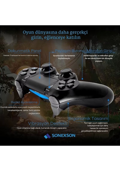 Doubleshock Ps 4 Kablosuz Joystick Tablet Telefon Pc Uyumlu Titreşimli Oyun Kolu 2 Adet