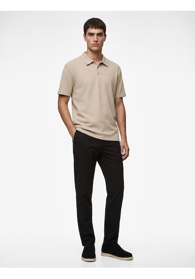 Koton Regular Fit Kısa Kollu Dokulu Pamuklu Polo Yaka Tişört Yeşil 6sam10078mk