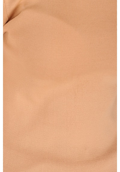 Armonika Kadın Vizon Kare Yaka Likralı Triko Bluz Arm-26k069002
