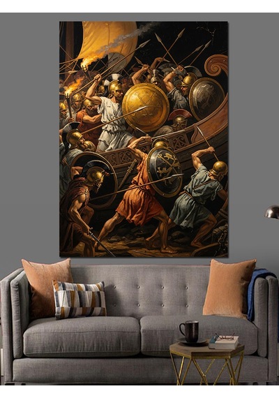 Ahşap Tablo Roma Savaş Meydanı Sahnesi