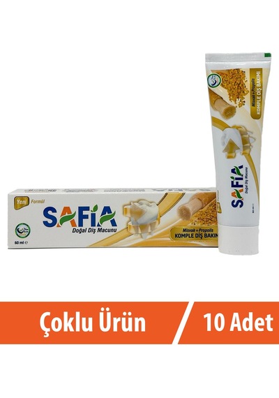 Safia Misvak ve Propolis Özlü Doğal Diş Macunu 10 x 60 ML