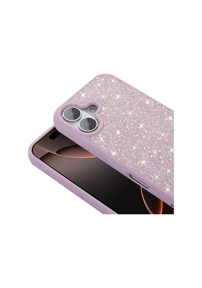 Apple Uyumlu iPhone 16 Kılıf Parlak Taşlı Tasarım Zore Pırlanta Kapak - Pembe Pembe