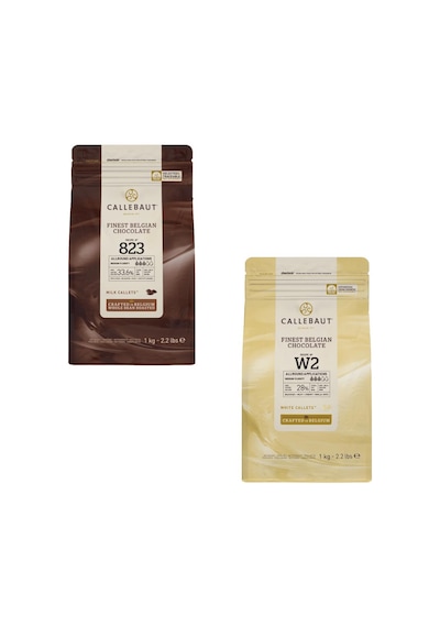 Callebaut Lezzeti: 823 Sütlü & W2 Beyaz Çikolata Drop 2'li Paket 2x1 Kg