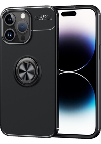 Apple Uyumlu iPhone 15 Pro Focus Serisi Yüzük Standlı Silikon Kılıf -al3363