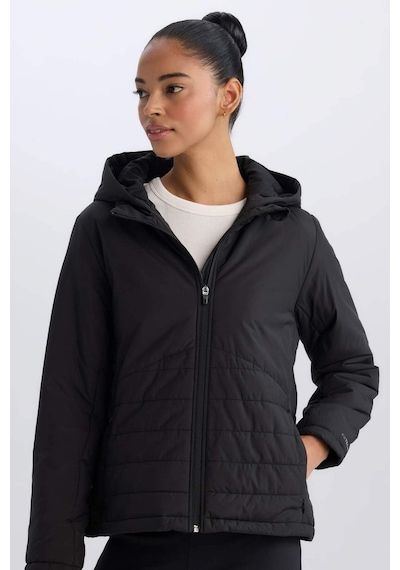DeFactoFit Su İtici Regular Fit Kapüşonlu Fermuarlı Mont D6085AX25SPBK81 Siyah