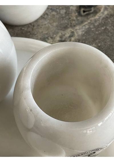Beyaz Doğal Mermer Rose Gold Mercan Aksesuarlı Oval 7,li Banyo Seti Beyaz