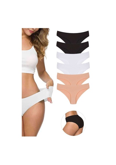 6 Adet Kadın Dikişsiz Lazer Kesim Esnek İz Yapmayan Külot S4 Beden: L-xl Standart