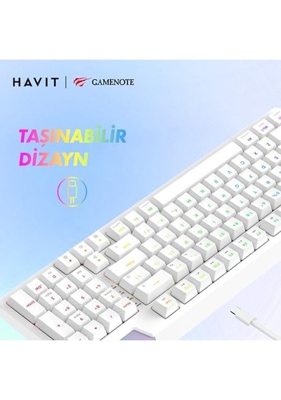 Kb885l Rgb Backlit Gaming Mekanik Klavye Beyaz