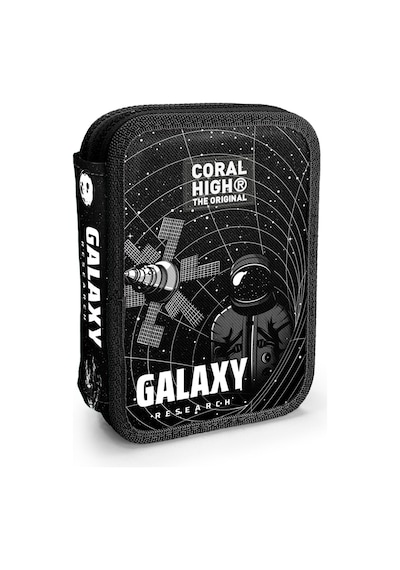 Coral High Kids Siyah Galaxy Desenli Çift Katlı Kalem Çanta 11148 Siyah