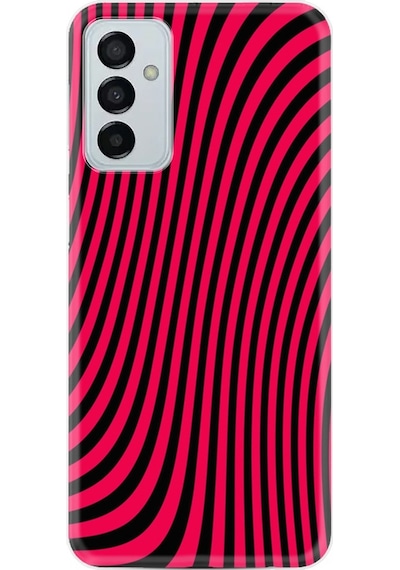 Samsung Uyumlu Galaxy A04S Kilif Silikon Desen Black Pink 1671 556613463