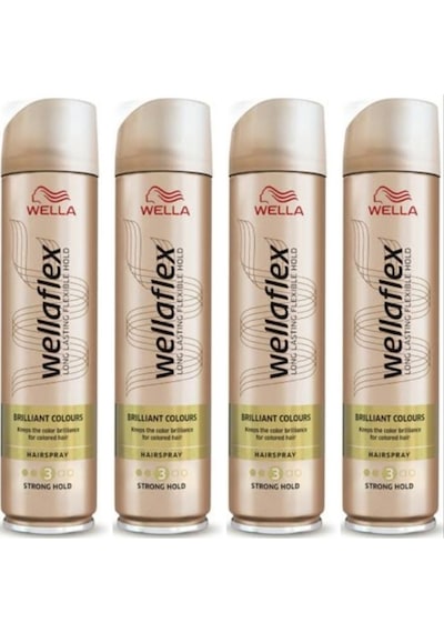 Wella Wellaflex Boyalı Saçlar İçin Güçlü Tutuş Saç Spreyi 250 Ml X 4