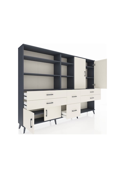 Arges Dolap 10 Raflı 6 Çekmeceli 4 Kapaklı 220x30x163 Antrasit-ay Antrasit-aytaşı Arges Dolap 10 Raflı 6 Çekmeceli 4 Kapaklı 220x30x163 Antrasit-ay Antrasit-aytaşı