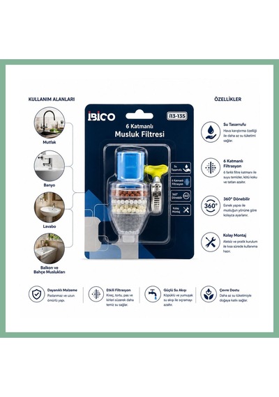 Bşkvirgo Musluk Ucu Filtre 6 Katmanlı 360 16-19mm Uyumlu Bsk2026 Standart