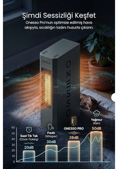 Onesso Pro 4000w Sessiz Elektrikli Fanlı Isıtıcı - 3 Modlu Termostatlı 40m²'ye Kadar Etkili, 2sn Hızlı Isınma, Ev & Ofis & Atölye 2 Yıl li