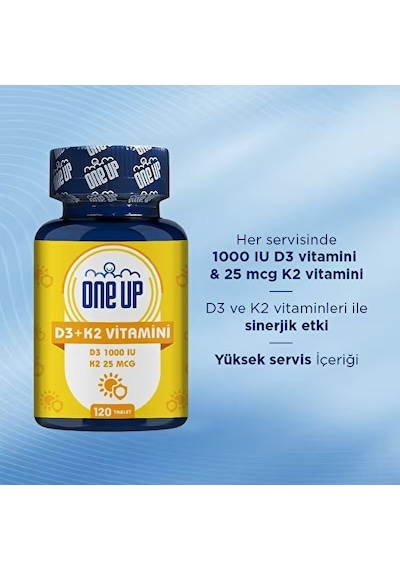 One Up D3 + K2 Vitamini 120 Tablet 2 Adet