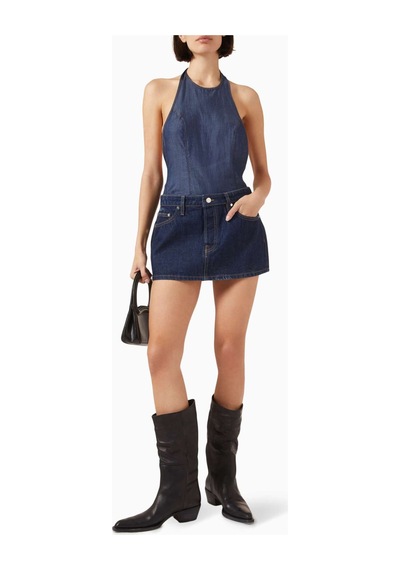 Eb Denim Denim Mini Etek - - Vintage Tarzı Beş Cep Detaylı, Kısa Siluet Lacivert
