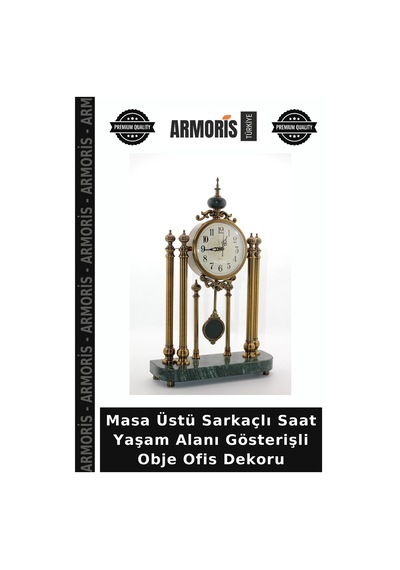 Masa Üstü Sarkaçlı Saat Yaşam Alanı Gösterişli Obje Ofis Dekoru
