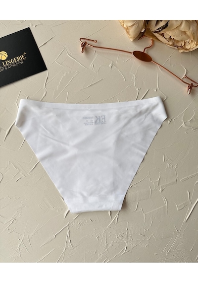Lovely Kalp Aksesurlı Orijinal Lazer Kesim Dikişsiz İthal Külot/s Beyaz