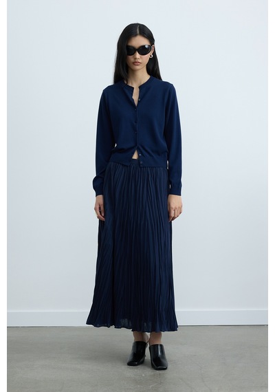 Suud Collection Lacivert Lea Triko Hırka