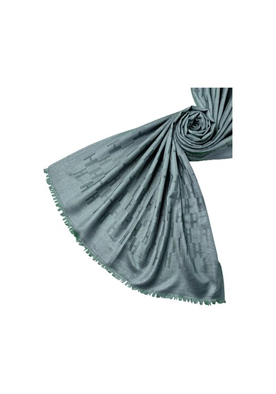 Mim Eşarp Işıl İpek - H Desen Kaşmir İpek Şal 75x190 Cm Koyu Gri