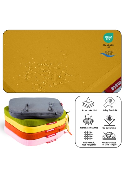 Xpermate 4'lü Standartfit Oval Sandalye Minderi 42x42x5 Hardal